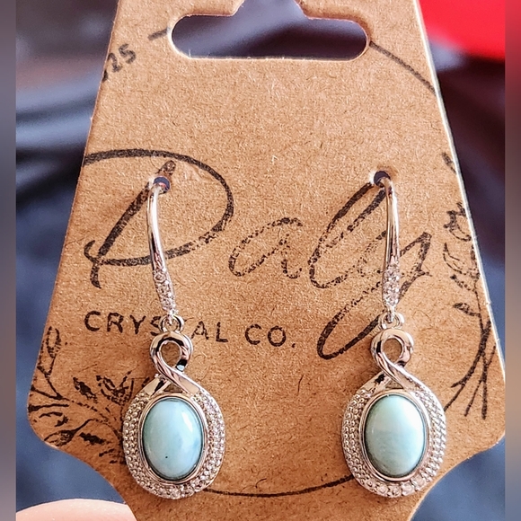 Genuine Larimar 925 Sterling Silver Drop Dangle Earring - Picture 5 of 6